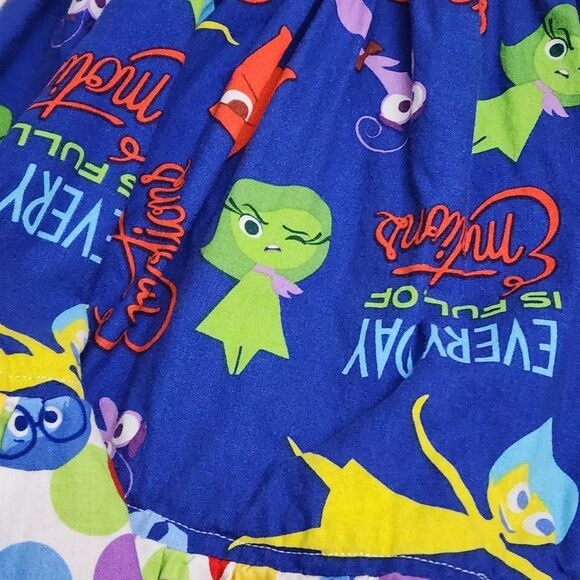 Disney Pixar Inside Out 2 Girls Handmade Boutique Colorful Ruffle Dress Size 7-8 - Picture 5 of 9